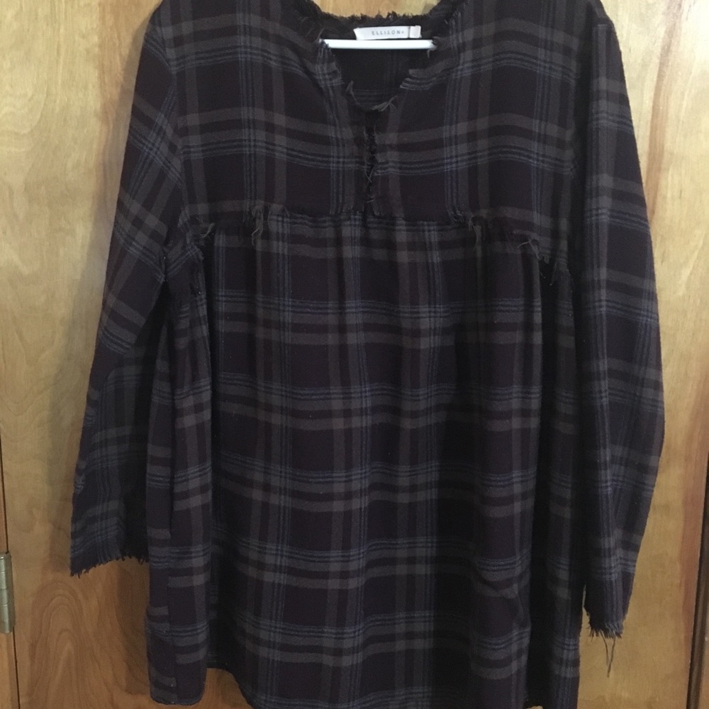 Plaid flannel tunic